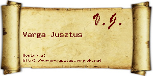 Varga Jusztus névjegykártya